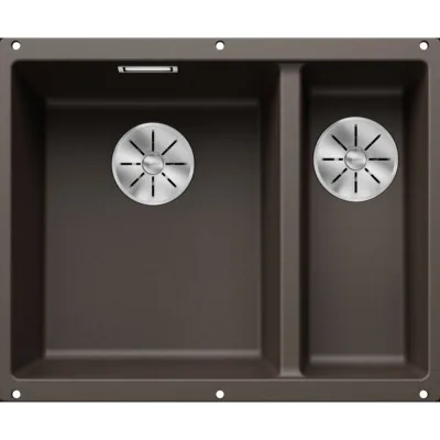 PRONTA CONSEGNA - Blanco | Lavello una vasca SX con vaschetta SUBLINE 340/160-U 1515057 finitura caffè da 55.5x46 cm - Sottotop