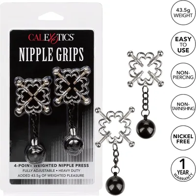 Morsetti CalExotics Nipple Grips Pinze Capezzoli 4 Punti Pesi Regolabili