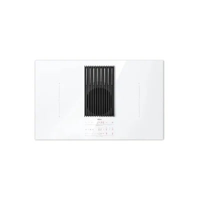 Elica Piano cottura a induzione con cappa NIKOLATESLA LIBRA EVO WH/A/83 PRF0196339 in vetro bianco/ghisa da 83 cm