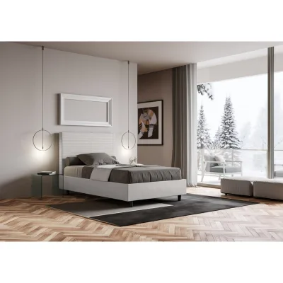 Ityhome Letto una piazza e mezza Focus in similpelle da 130 cm