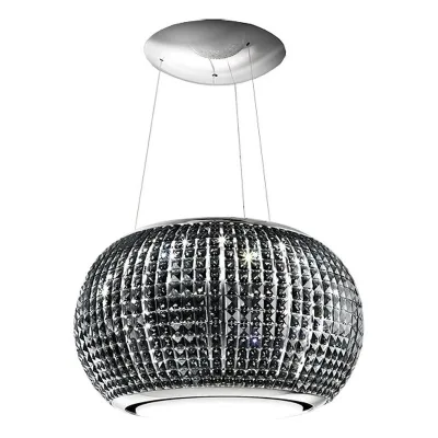 Elica Cappa a sospensione INTERSTELLAR BL/F/65 PRF0151809 finitura acciaio inox lucido e vetro nero da Ø67 cm