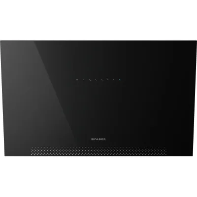 Faber Cappa a parete AIR HUB VERTICAL BK F80 330.0676.814 finitura vetro nero da 80 cm