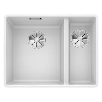 Blanco Lavello una vasca SX con vaschetta SUBLINE 340/160-F 1519805 finitura bianco da 55.2x42.7 cm - Filotop