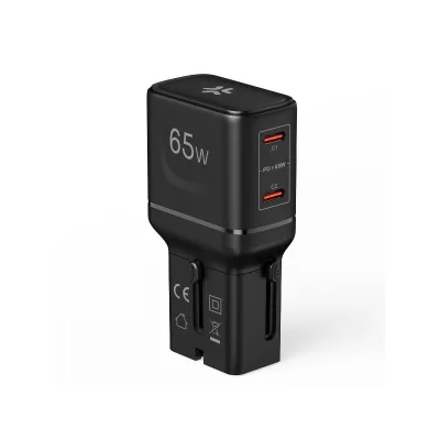 CELLY 2USB-C MULTIPLUG SLIM 65W BLACK MULTIPLUGSL65W