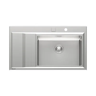 Foster Lavello una vasca con gocciolatoio a sinistra 4500 051 finitura acciaio inox da 87.3x51.3 cm - IN PROMOZIONE FINO AL 30/06