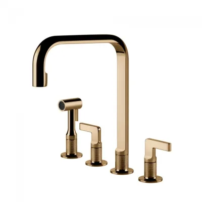 Gessi Miscelatore a 4 fori Inciso Collection 58703 735 finitura Warm Bronze