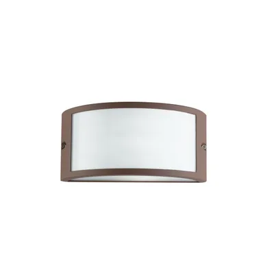 Applique da esterno bronzo in alluminio e policarbonato, 1 luce E27, 25x12cm