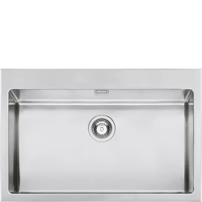 Smeg S Lavello una vasca VQR71RS finitura acciaio inox da 77.5x50 cm - Sopratop