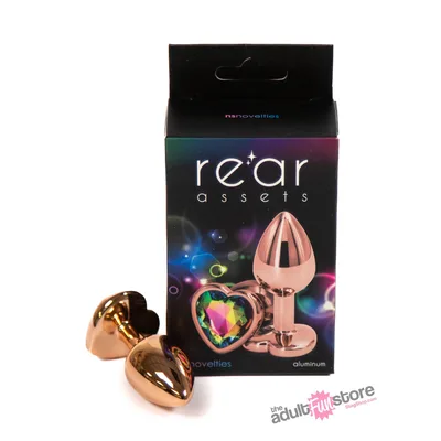 Plug anale NS Novelties Rear Assets Small 7 cm Ø 2,7 cm alluminio cuore Rainbow