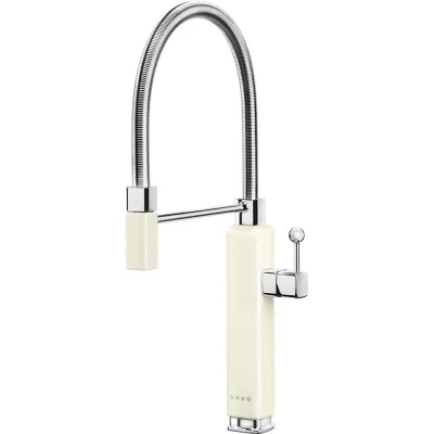 Smeg S Miscelatore monocomando con doccetta MDF50CR finitura panna