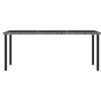 Intreccio — Tavolo da pranzo da giardino grigio 180x70x73 cm in polyrattan