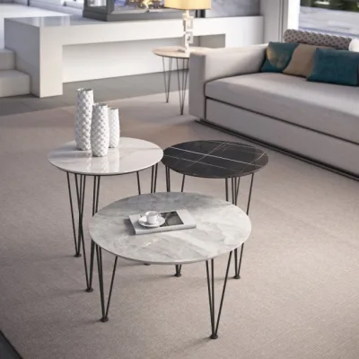 Maconi Tavolino Piramide 1066-G con piano in gres da 60 cm e h. 47 cm serie Coffee Table collection