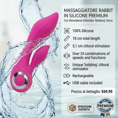 Vibratore lusso rabbit 18 cm vaginale Wild Orchid stimolatore clitoride USB IPX6