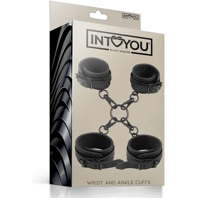 Black Shadow Set manette per polsi e cavigliere bondage imbottite per BDSM