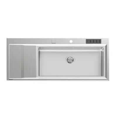 Foster Lavello una vasca con gocciolatoio a sinistra 4504 051 finitura acciaio inox da 117.3x51.3 cm