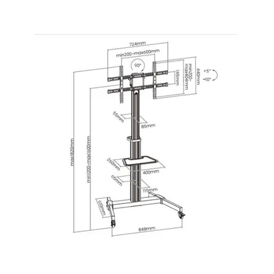 EQUIP 37 -86  ROTATE TV CART 650630