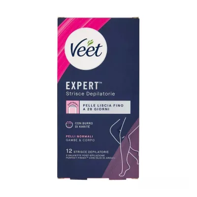 Veet Expert Strisce Corpo e Gambe Pelli Normali 12 Strisce