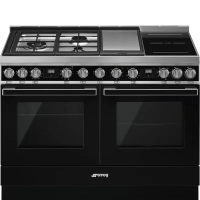 Smeg S Cucina CPF120IGMPBL con doppio forno termoventilato e piano cottura misto finitura nero da 120x90 cm
