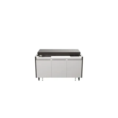 Bautek Foster Cucina da esterno a libera installazione INSIEME 7555 007 in acciaio inox da 185 cm - Con coperchio
