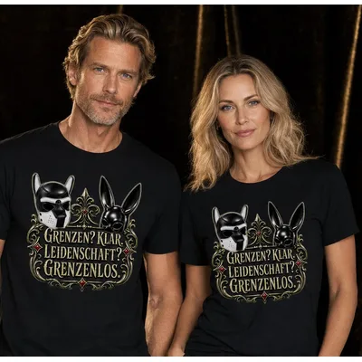 T-shirt BDSM Fetish "Grenzen? Klar. Leidenschaft? Grenzenlos." unisex