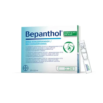 Bepanthenol Collirio Idratante per Occhi Stanchi e Secchi 20 Monodose 0,5ml