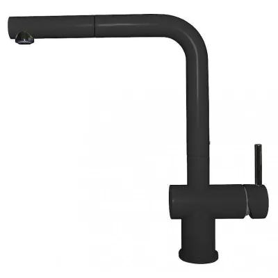 PRONTA CONSEGNA - Elleci Miscelatore monocomando con canna girevole e doccetta estraibile STREAM PLUS MKKSTP86 finitura K86 nero