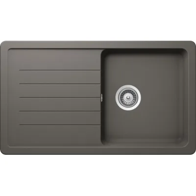 Schock Lavello una vasca con gocciolatoio TOLEDO D100 TOLD100A91 finitura silverstone da 86x50 cm