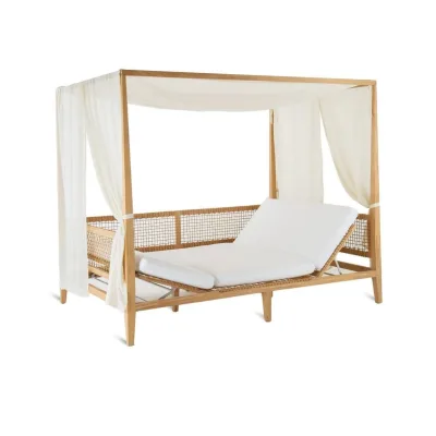 Unopiù Alcova SYNTHESIS in teak e fibra sintetica WaProLace - Con cuscini e tende - IN PROMOZIONE FINO AL 6/07