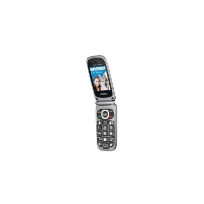 BRONDI AMICO LEALE 2.4" EASY PHONE CLAMSHELL FLIP ATTIVO VEDI E CHIAMA TASTI GRANDI VOLUME ALTO ITALIA BLACK METAL