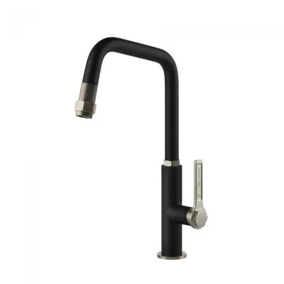 Gessi Miscelatore monocomando con doccetta estraibile Officine - Gessi 60053 599 finitura Finox / Matte Black - PROMOZIONE ATTIVA FINO AL 19/10
