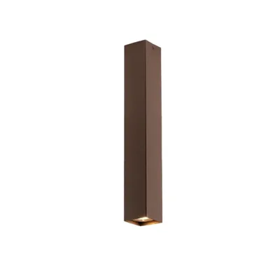 Plafoniera a sospensione struttura quadrata in metallo bronzo, lampadina GU10, 6x40cm