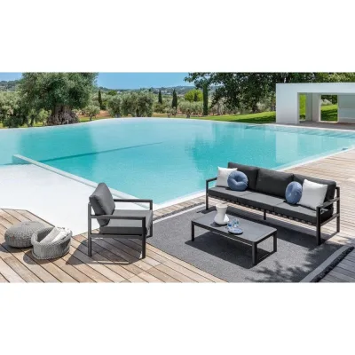 Talenti Sofa 3 posti NUNÙ con struttura alluminio e cusciniera in textilene