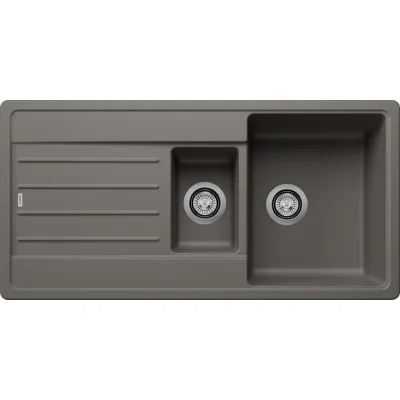 Blanco Lavello una vasca con vaschetta e gocciolatoio LEGRA 6 S 1527271 finitura grigio vulcano da 100x50 cm - Sopratop