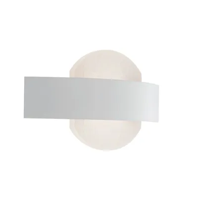 Applique da parete in metallo bianco e acrilico satinato, LED da 11W, 24x13cm