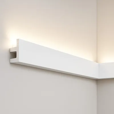 Modanatura 2m per led in duropolimero effetto luce indiretta 2000x62x25mm