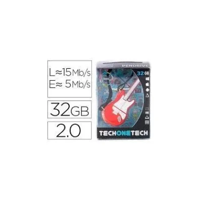 Pendrive TechOneTech Guitar Red One Memoria USB 2.0 32 GB TEC5140-32