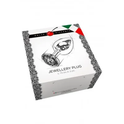 Plug anale Dolce Piccante Jewellery Small acciaio 7,5 cm gemma viola