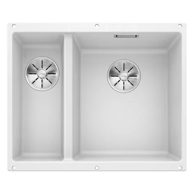 Blanco | Lavello una vasca DX con vaschetta SUBLINE 340/160-U 1520406 finitura bianco da 55.5x46 cm - Sottotop