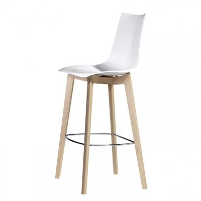 Scab Sgabello Natural Zebra Antishock art. 2810 con struttura in legno e scocca in policarbonato da h. 78 cm - CON VOUCHER 15% NEL CARRELLO
