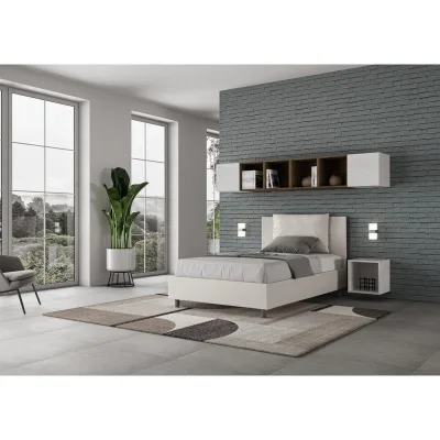 Ityhome Letto una piazza e mezza Antea in similpelle da 120 cm