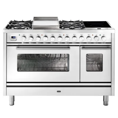 Ilve Cucina P12W Professional Plus P12FIDWE3 doppio forno e piano cottura 6 fuochi con fry top dual e 2 zone induzione da 120cm