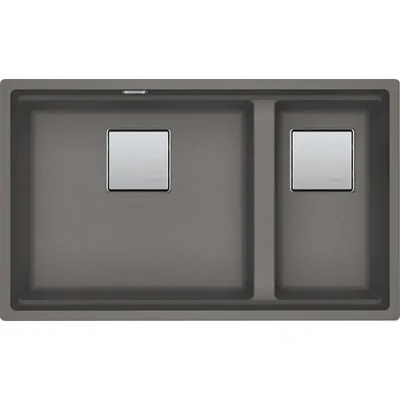 Franke: Lavello due vasche Vasche Kubus 2 Sottotop KNG 120 125.0529.875 finitura fragranite stone grey da 72x42 cm