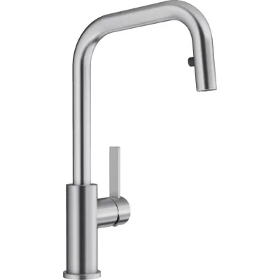 PRONTA CONSEGNA - Blanco | Miscelatore monocomando con doccetta estraibile JADORA-S 1526614 finitura acciaio massiccio