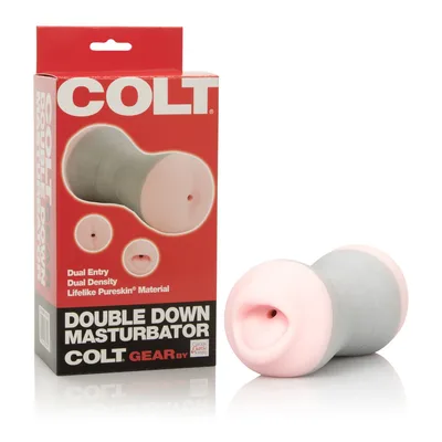 Masturbatore uomo COLT Double Down CalExotics 14 cm doppio ingresso TPR Ø 6,2 cm