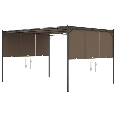 Talpina — Gazebo con tenda laterale, talpa, 4x3x2,25 m