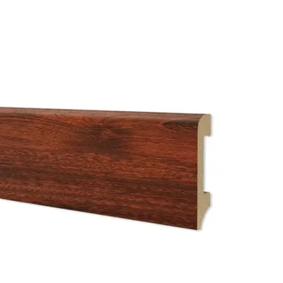 Battiscopa in duropolimero effetto legno mogano 2000x75x14mm
