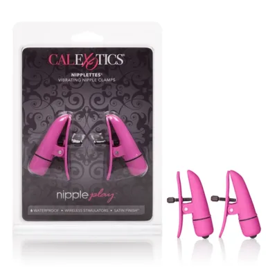 Pinzette Capezzoli vibranti rosa BDSM Nipple Clamps Fetish bondage Calexotics