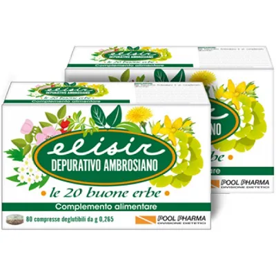 Elisir Depurativo Ambrosiano Le 20 Buone Erbe Integratore Intestinale 80 Compresse