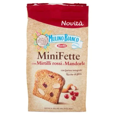 Mini fette biscottate con mirtilli rossi e mandorle Mulino Bianco 90g