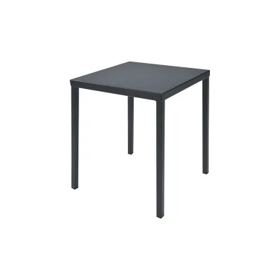 RD Italia Tavolo fisso impilabile DORIO con struttura e piano in acciaio da 138x138 cm